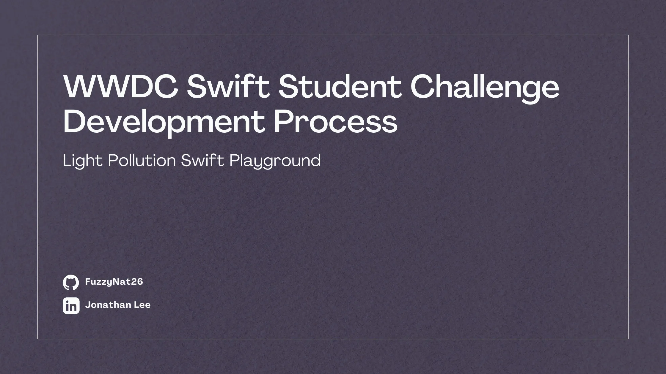 A cover image for Swift Student Challenge Development Process - Light Pollution Swift Playground post.