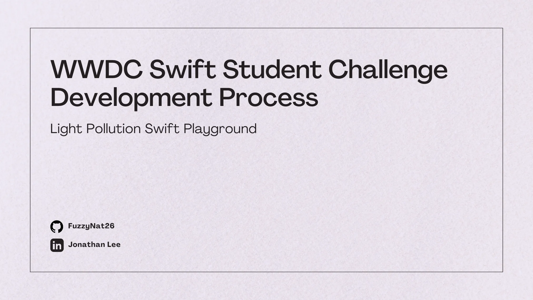 A cover image for Swift Student Challenge Development Process - Light Pollution Swift Playground post.